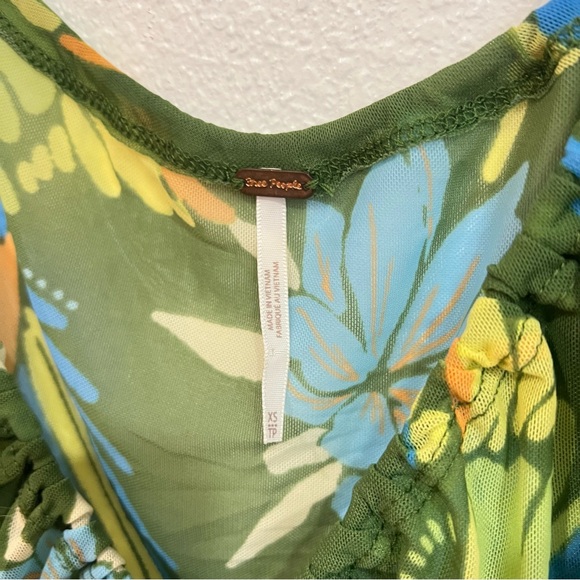 Free People Of Paradise Top in Palm Combo Green Women’s Size XS - Picture 4 of 4